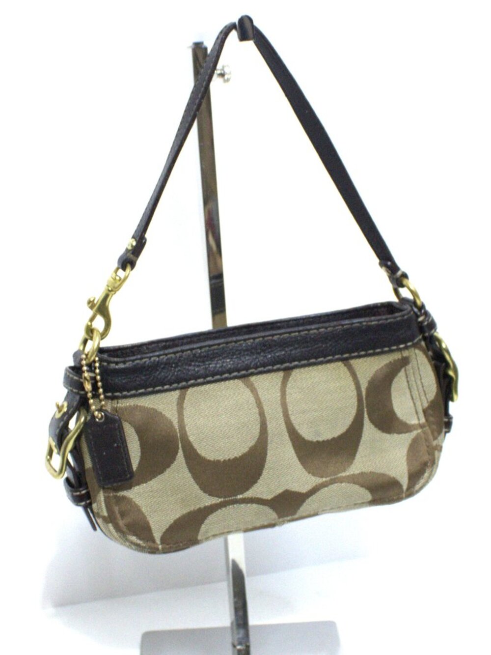 Coach, Mini Zoe in Jacquard and Leather Trim, Y2K, C Monogram Handbag